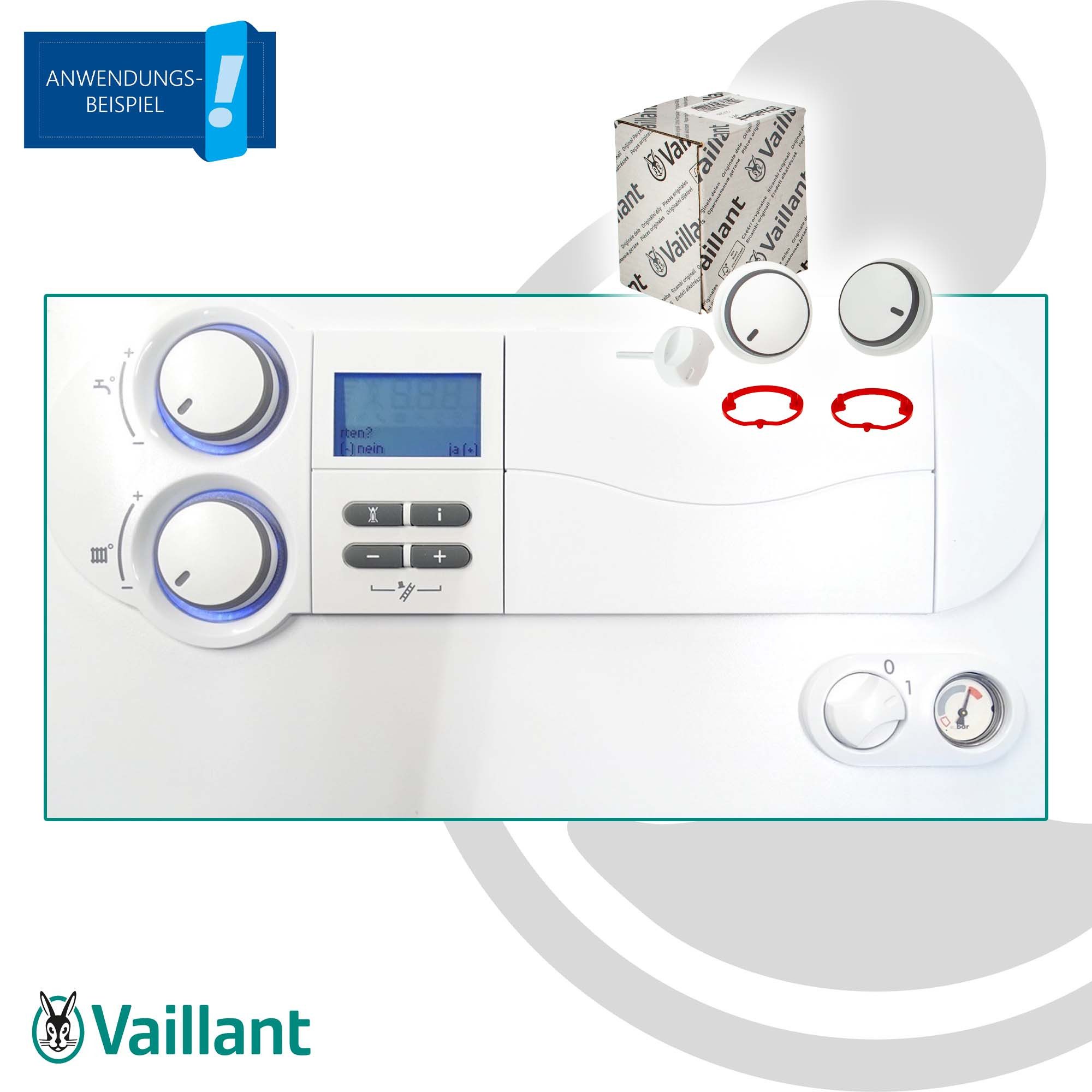 Vaillant Heizgerät Knopf-Set 3-teilig für Gasheizkessel VC 126+196+246+306/3-5 (R3,5)