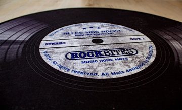 Teppich Rockbite - Schallplatte 60 cm, Rockbites, Rund, Höhe: 3 mm
