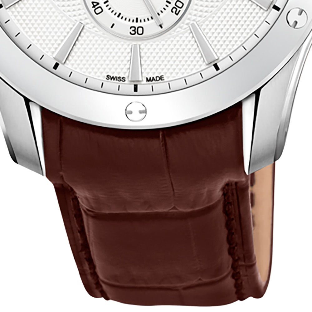 JAGUAR Quarzuhr Jaguar Herren Armbanduhr ACM, (Analoguhr), Herren Armbanduhr rund, Lederarmband braun, Sport