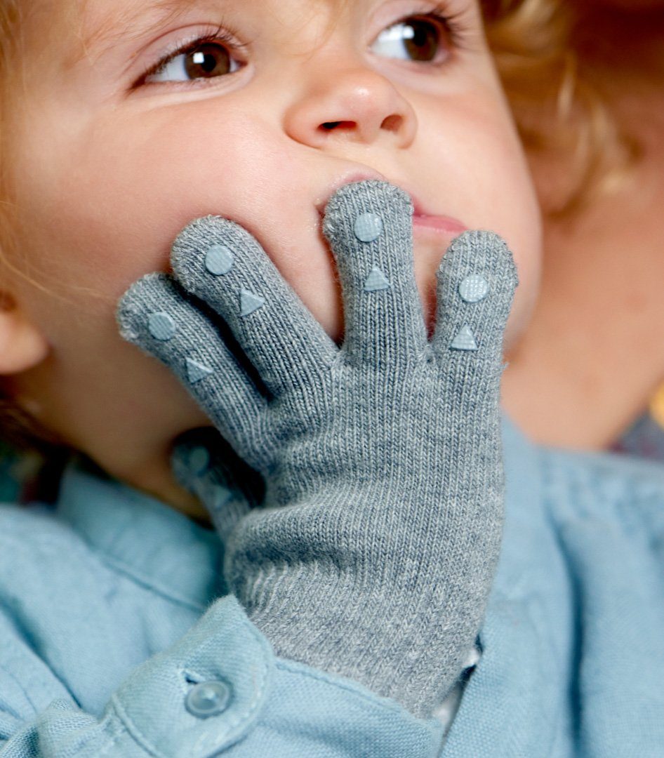 Noppen Strickhandschuhe mit Handschuhe Kinder GoBabyGo (Petrol) Baby ABS