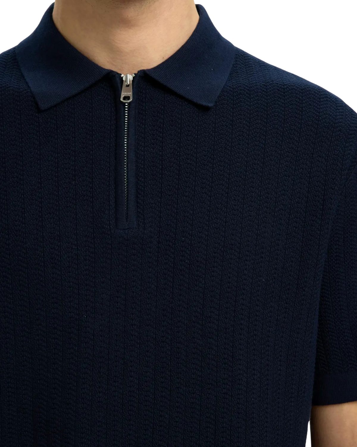 SELECTED HOMME Poloshirt mit halbem Reißverschluss