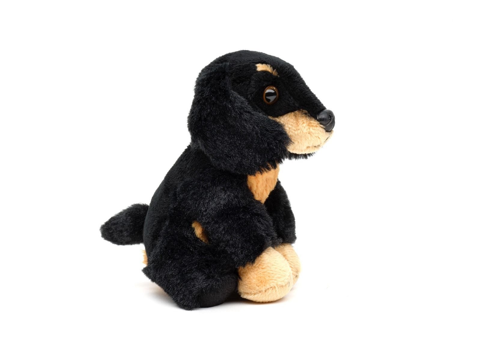 Teddys Rothenburg Kuscheltier Dackel 13 cm sitzend Hund schwarz-braun Uni-Toys