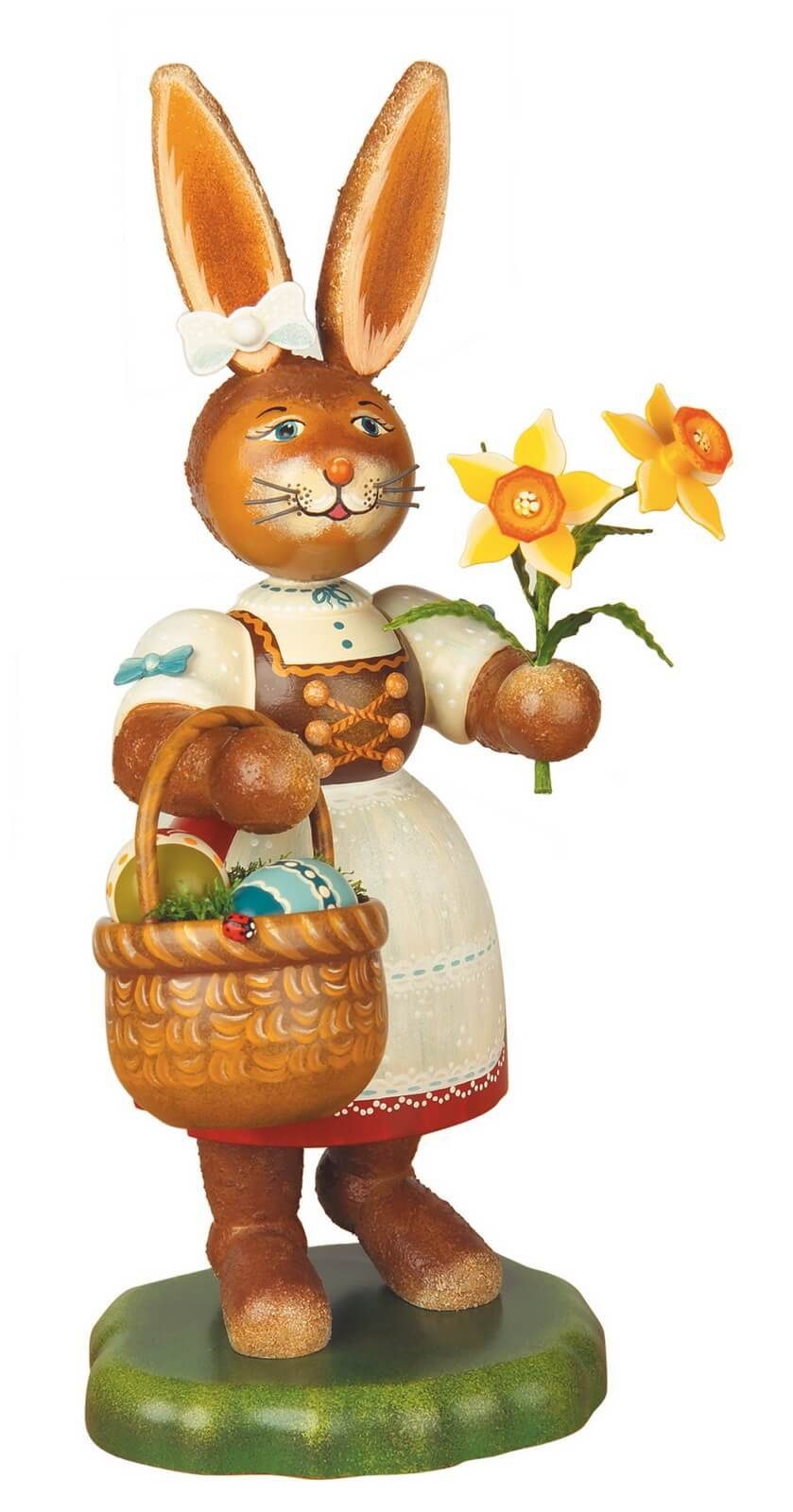 Hubrig Volkskunst GmbH Osterhase Osterhase Hasengretchen von Hubrig Volkskunst, liebevoll gestaltet, farbig lackiert