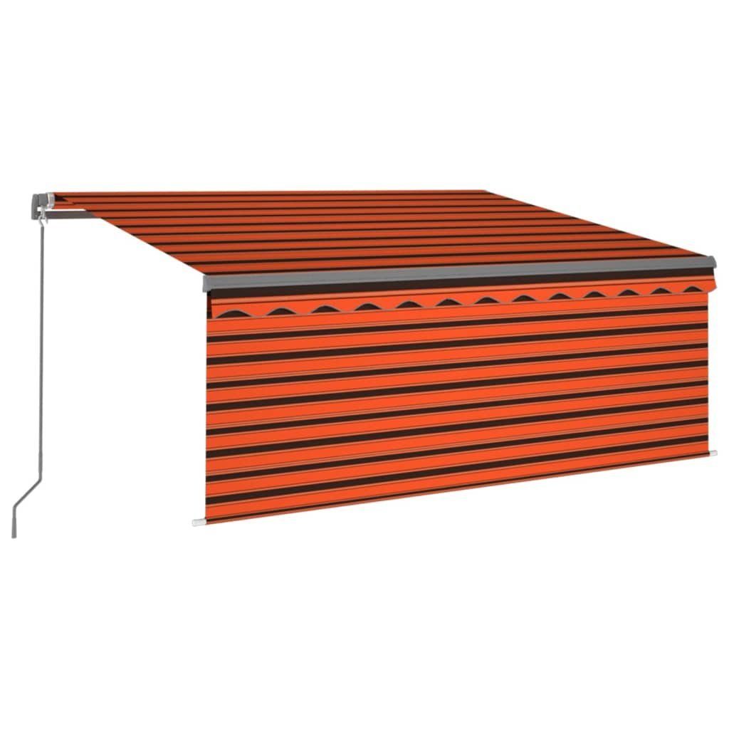 furnicato Markise Manuell Einziehbar mit Rollo 3x2,5 m Orange & Braun (1-St)