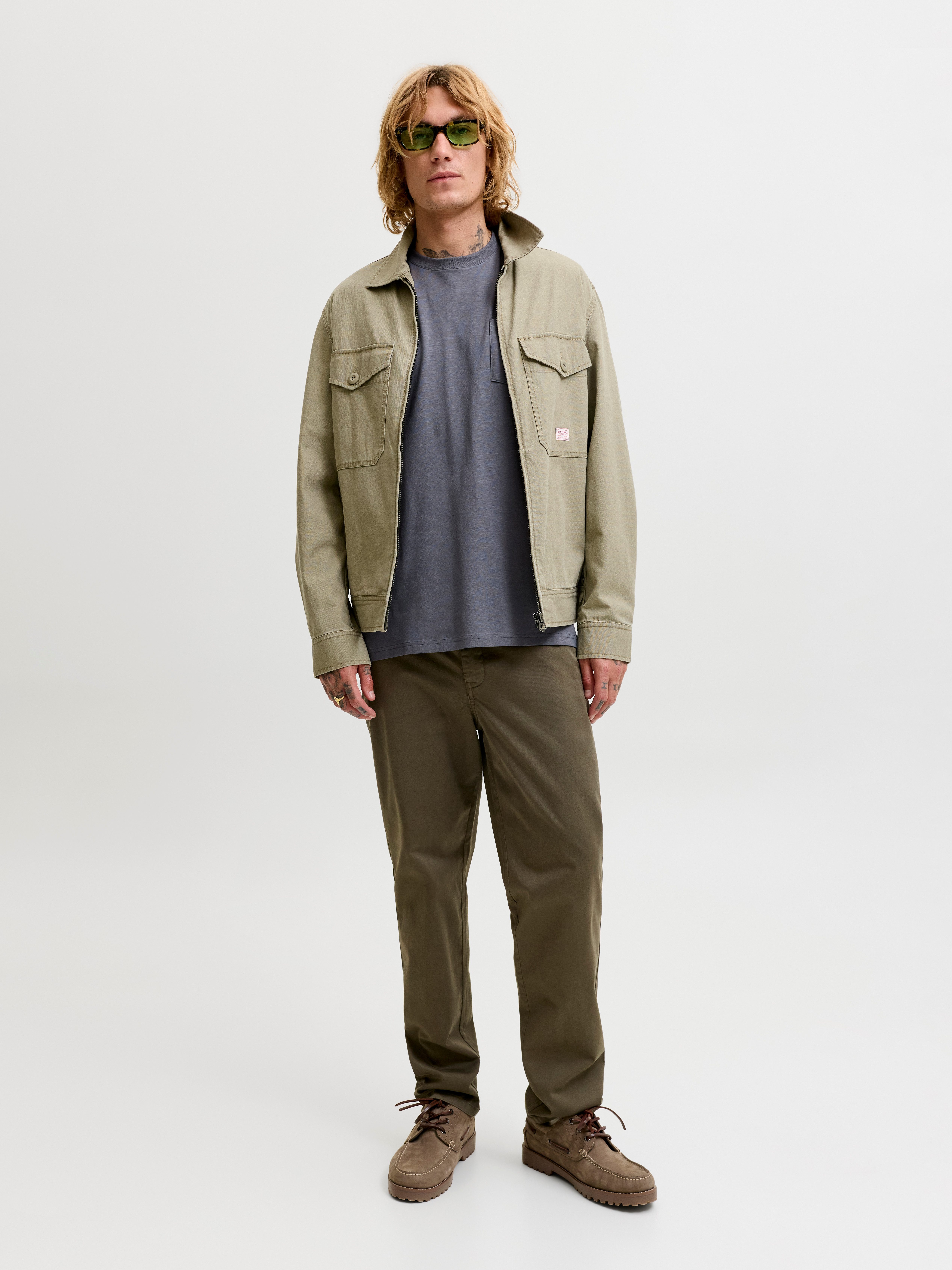 Jack & Jones Kurzarmshirt JJEDOVER SLUB TEE SS NOOS Baumwollmischung, relaxed fit – Bild 4 von 5