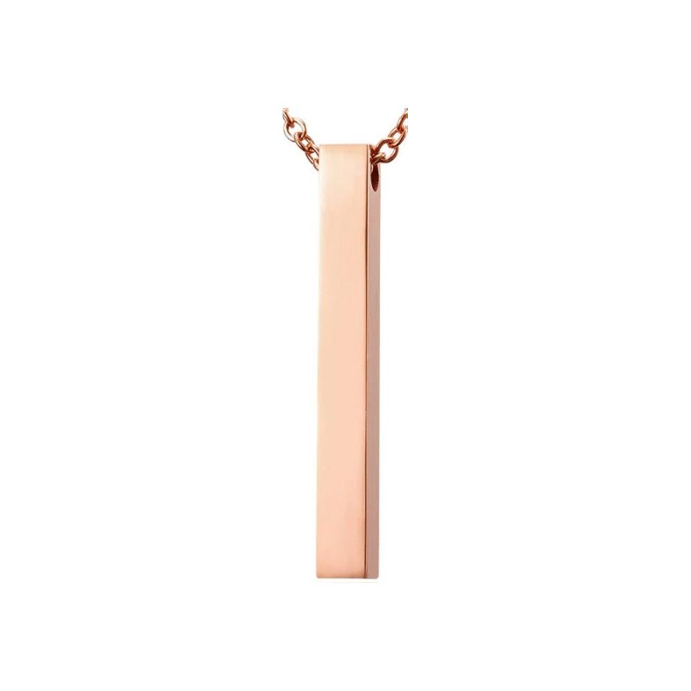 mit A&A Halskette Säulenkette Kette Gravur Personalisierte zum Damen für Gravieren mit Herren Anhänger gold