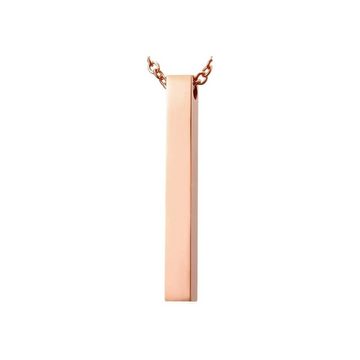 A&A Kette mit Anhänger mit Gravur Personalisierte Halskette Säulenkette zum Gravieren für Damen Herren