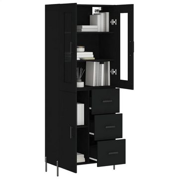 vidaXL Anrichte Highboard Schwarz 69,5x34x180 cm Holzwerkstoff Glas Vitrine