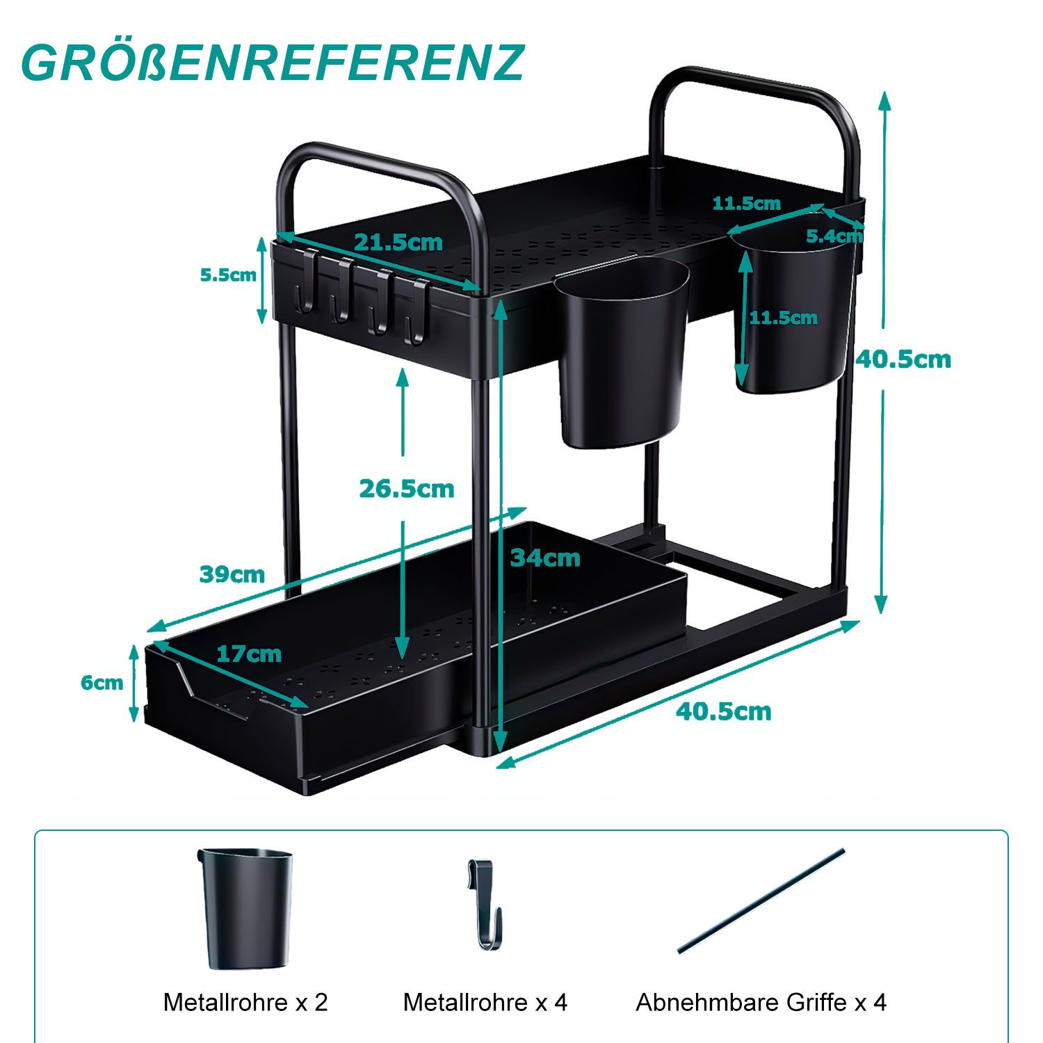Refined Living Ablageregal Spülschrank mit 4 günstig online kaufen