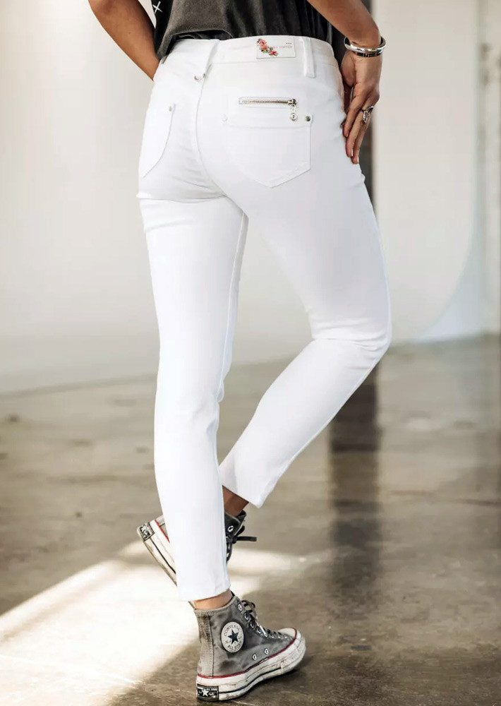 Freeman T. Porter 7/8-Hose Alexa High Waist Cropped Super Stretch Denim white High Waist