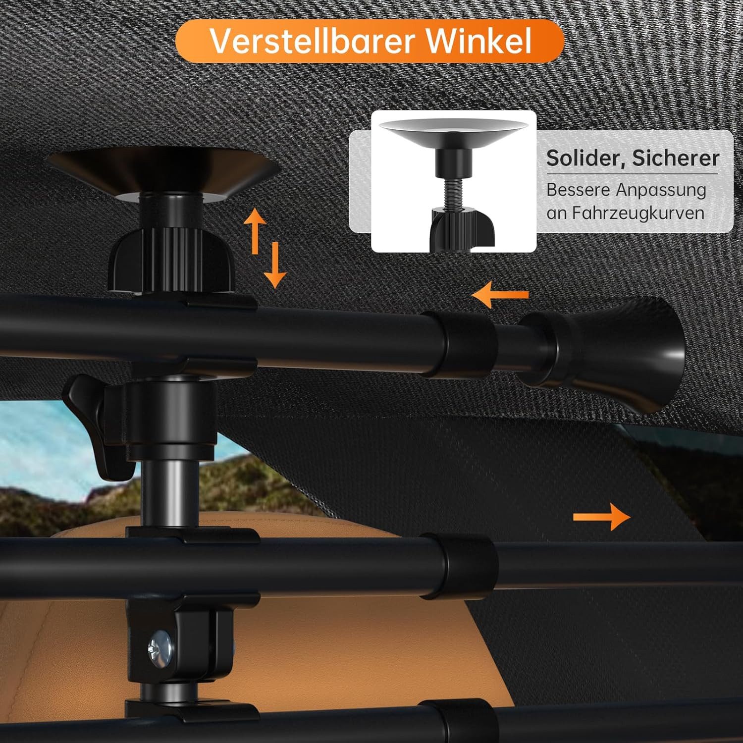 JOYOLEDER Trenngitter Hundegitter Auto Schutzgitter Trenngitter, Autogitter Kofferraum, für Hunde 32-53CM * 82-140CM, Kofferraumgitter Hund, Kofferraum Gitter – Bild 5 von 5