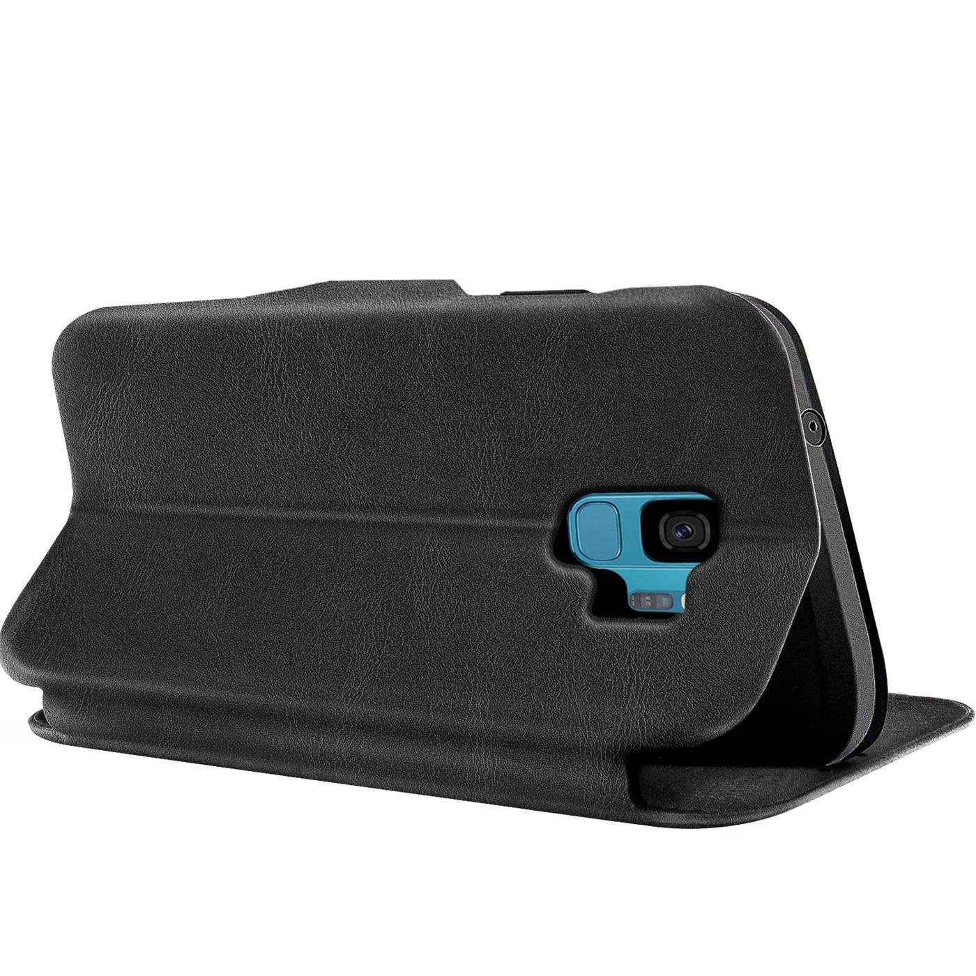 CoolGadget Handyhülle Business Premium Hülle für Samsung Galaxy S9 5,8 Zoll, Handy Tasche mit Kartenfach für Samsung S9 Schutzhülle