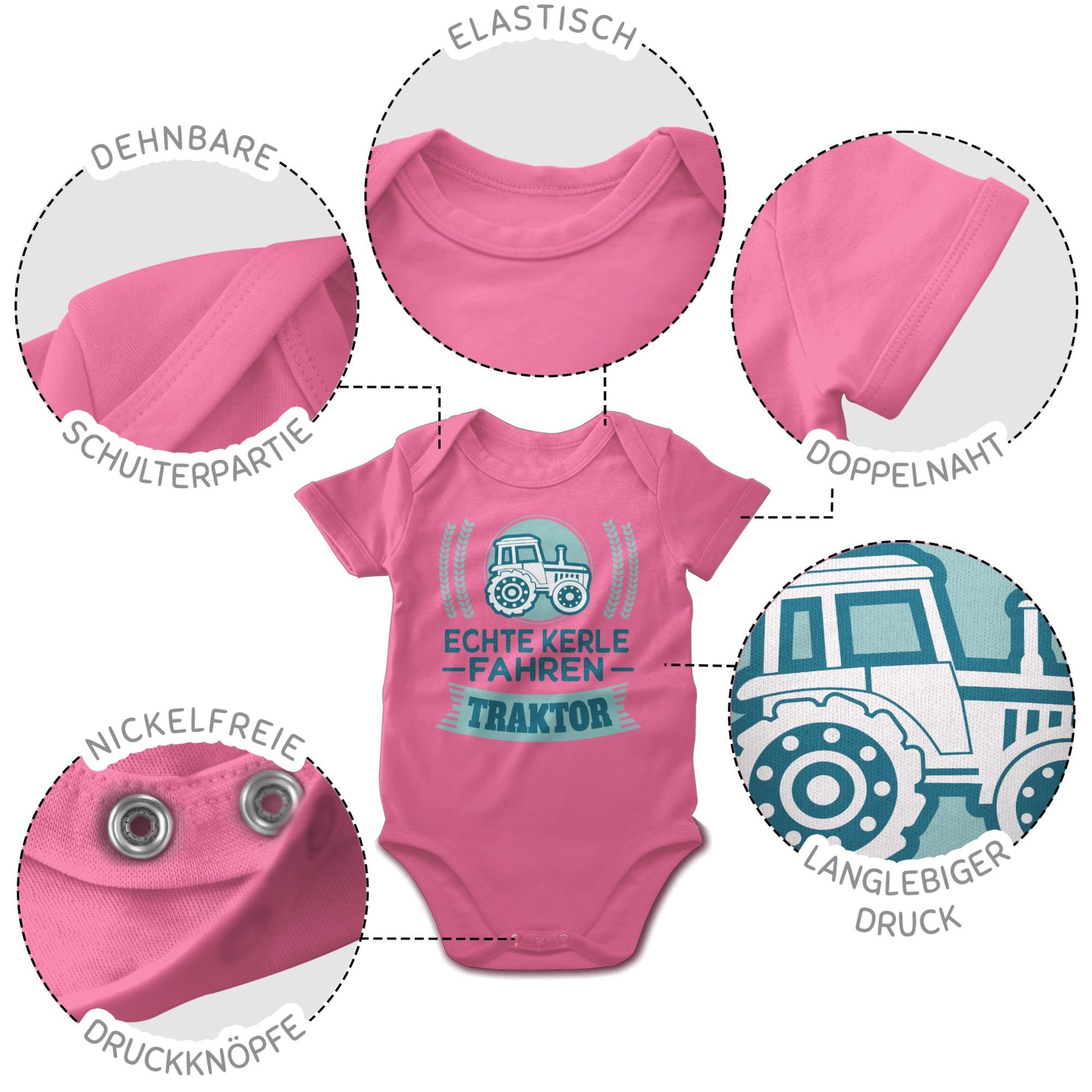 Traktor - Shirtracer fahren Kerle 3 Landwirte für Geschenk Traktor Pink Shirtbody Bauern Echte