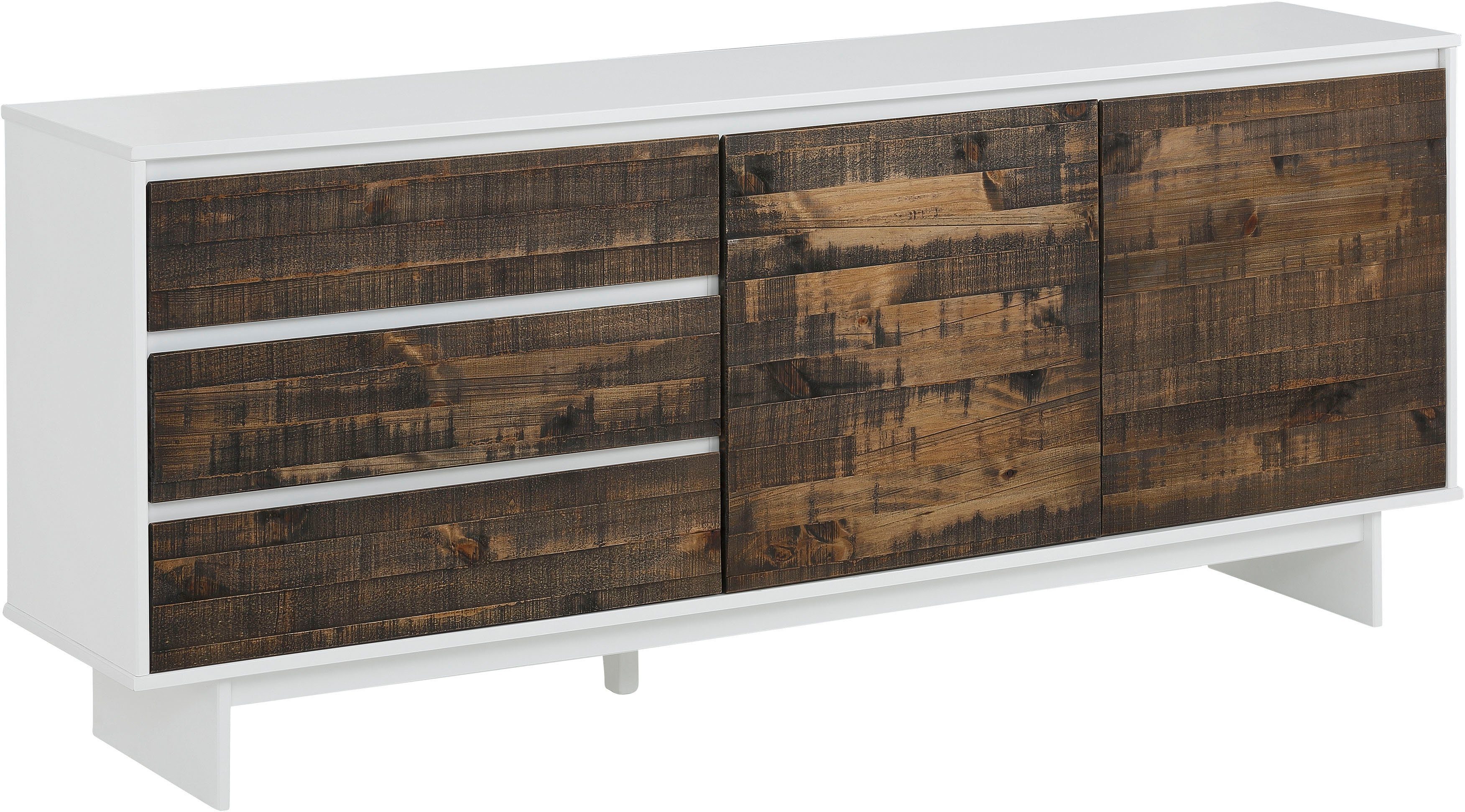 OTTO home Sideboard Morgan, Kommode aus massivem Kiefernholz, mit Griffmulden, Breite 165 cm