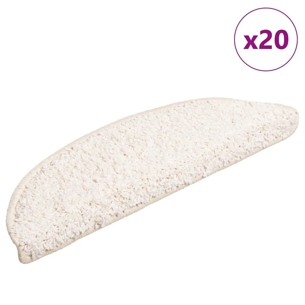 vidaXL Stufenmatte Stufenmatten 20 Stk. 56x17x3 cm Weiß Halbrund, Hütte, Höhe: 3 mm