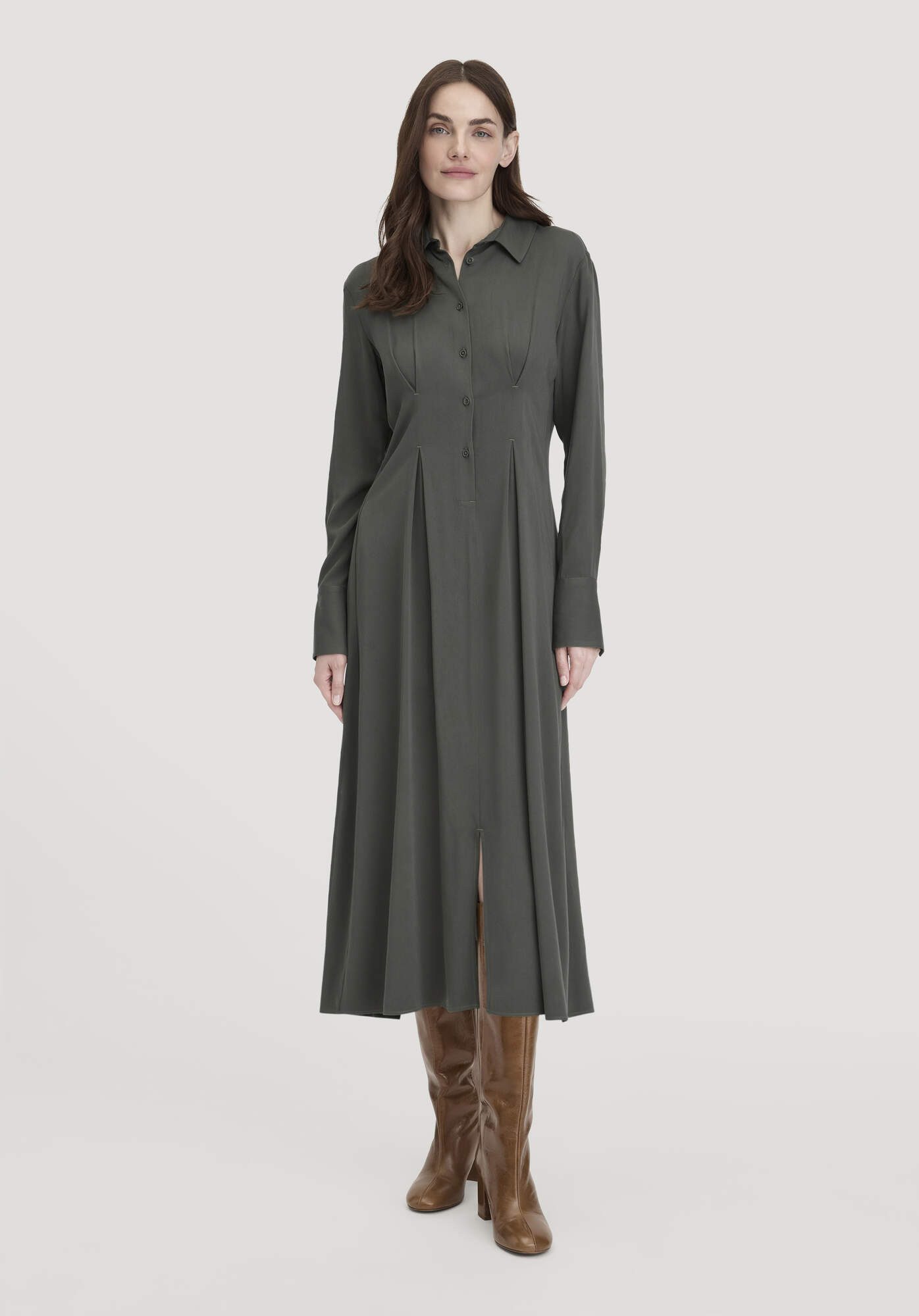 Hessnatur A-Linien-Kleid Regular aus reiner LENZING™ ECOVERO™ Viskose (1-tl günstig online kaufen