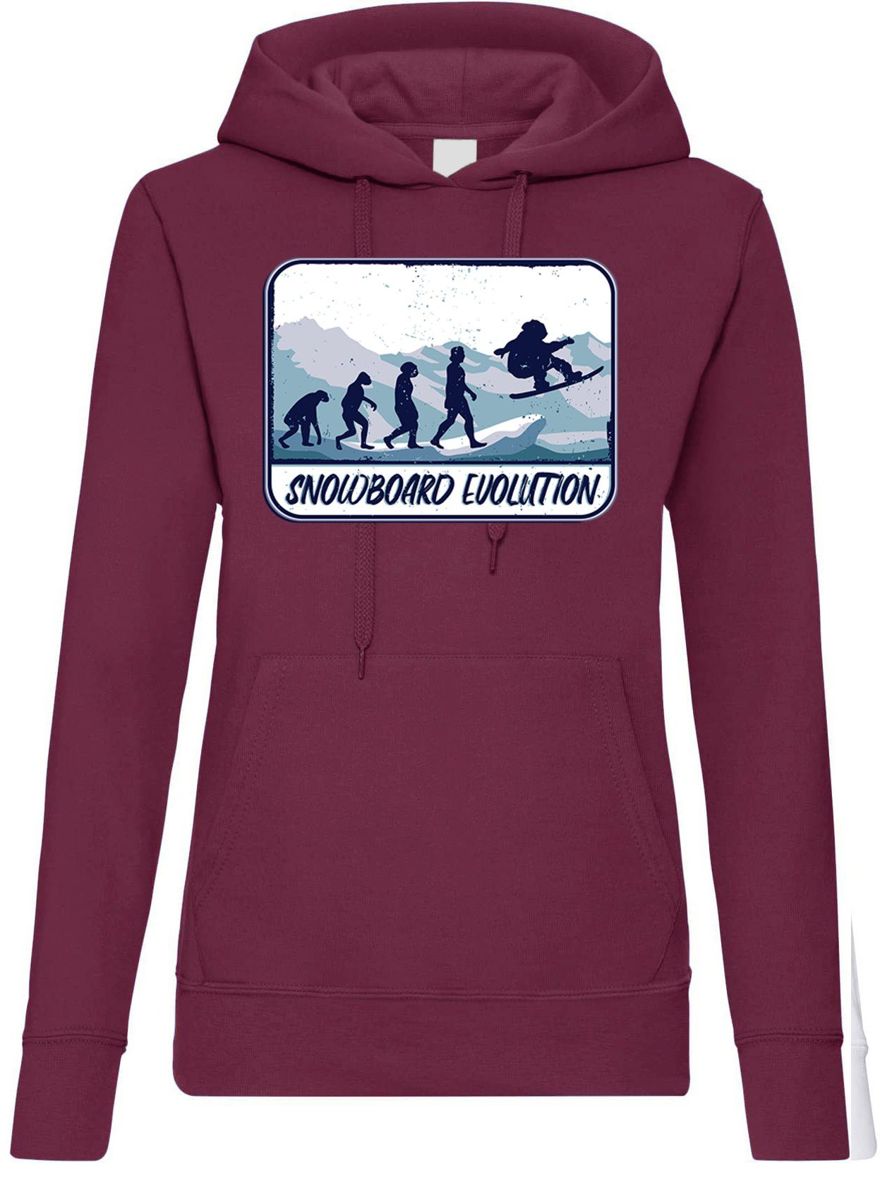 Youth Designz Kapuzenpullover Snowboard Evolution Damen Hoodie Pullover mit  trendigem Frontprint