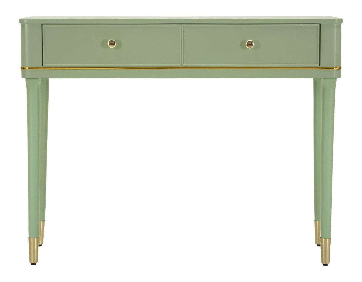 Natur24 Beistelltisch Camille Konsole 37 x 101 x 78 cm MDF Pinie Eisen Grün Gold