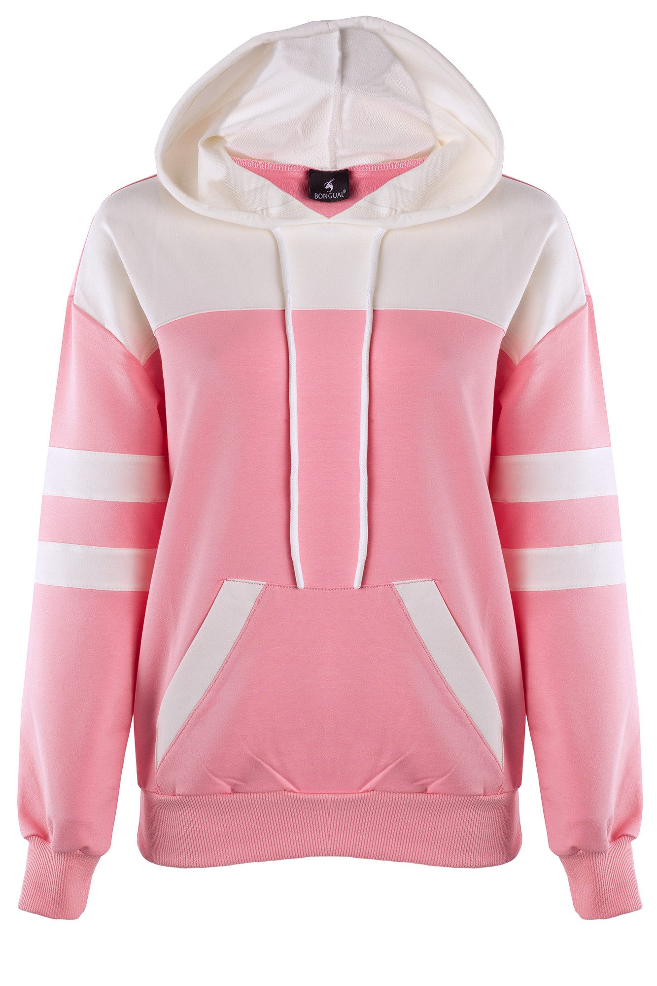 Bongual Kapuzensweatshirt Longsleeve zweifarbig Farbblock mit Streifen mit günstig online kaufen