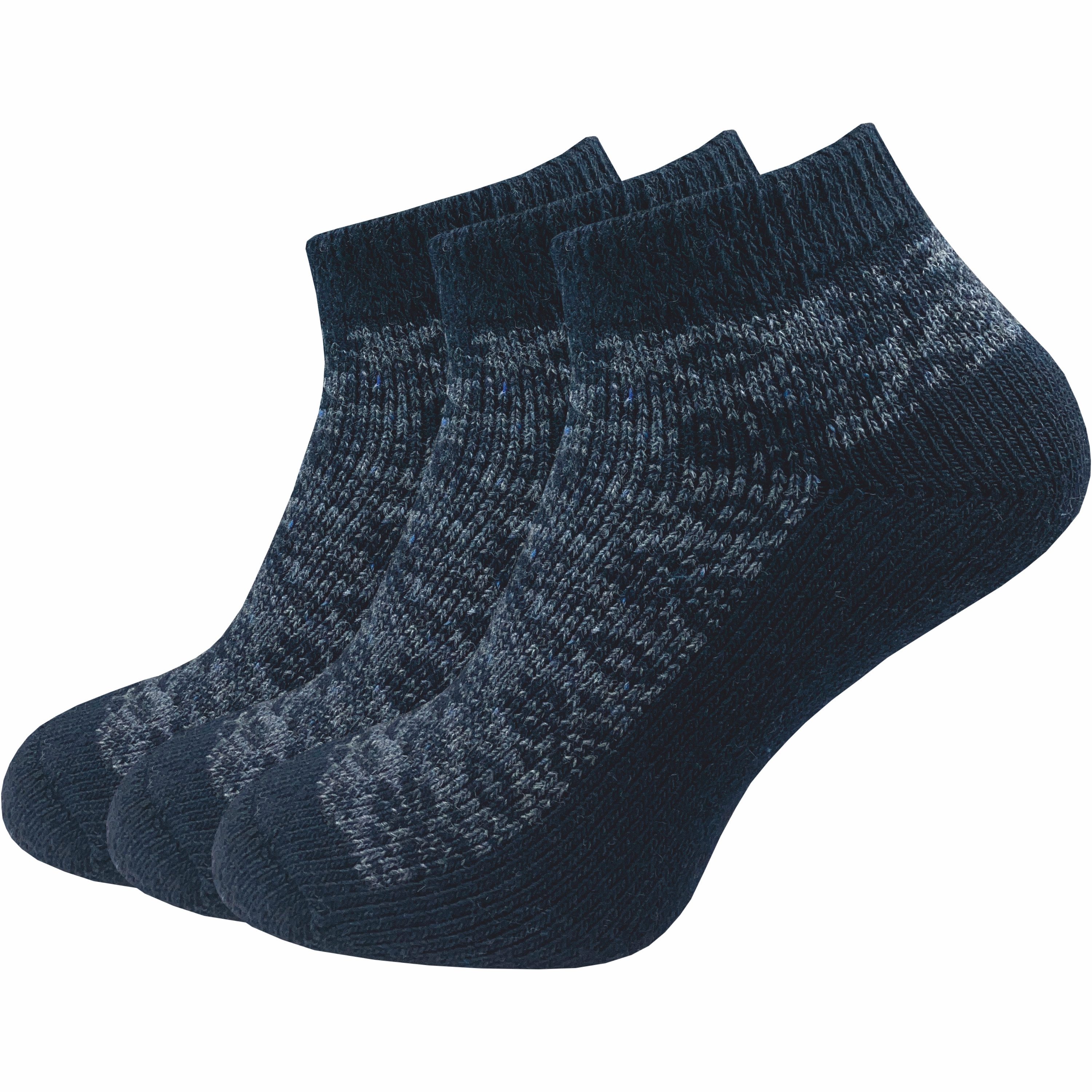GAWILO Sneakersocken für den Winter für Damen - dicke & warme Bettsocken (3 Paar) kurze Wollsocken im Norweger Look aus weichem Vollplüsch