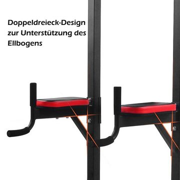 ISE Kraftstation ISE Kraftturm Power Town,Multifunktions Kraftstation mit klappbar Hantelbank, Klimmzugstation, Liegestützgriffe, Dip-Station, Max.120 KG, ideal für Home-Gym SY-4006,SY-5607