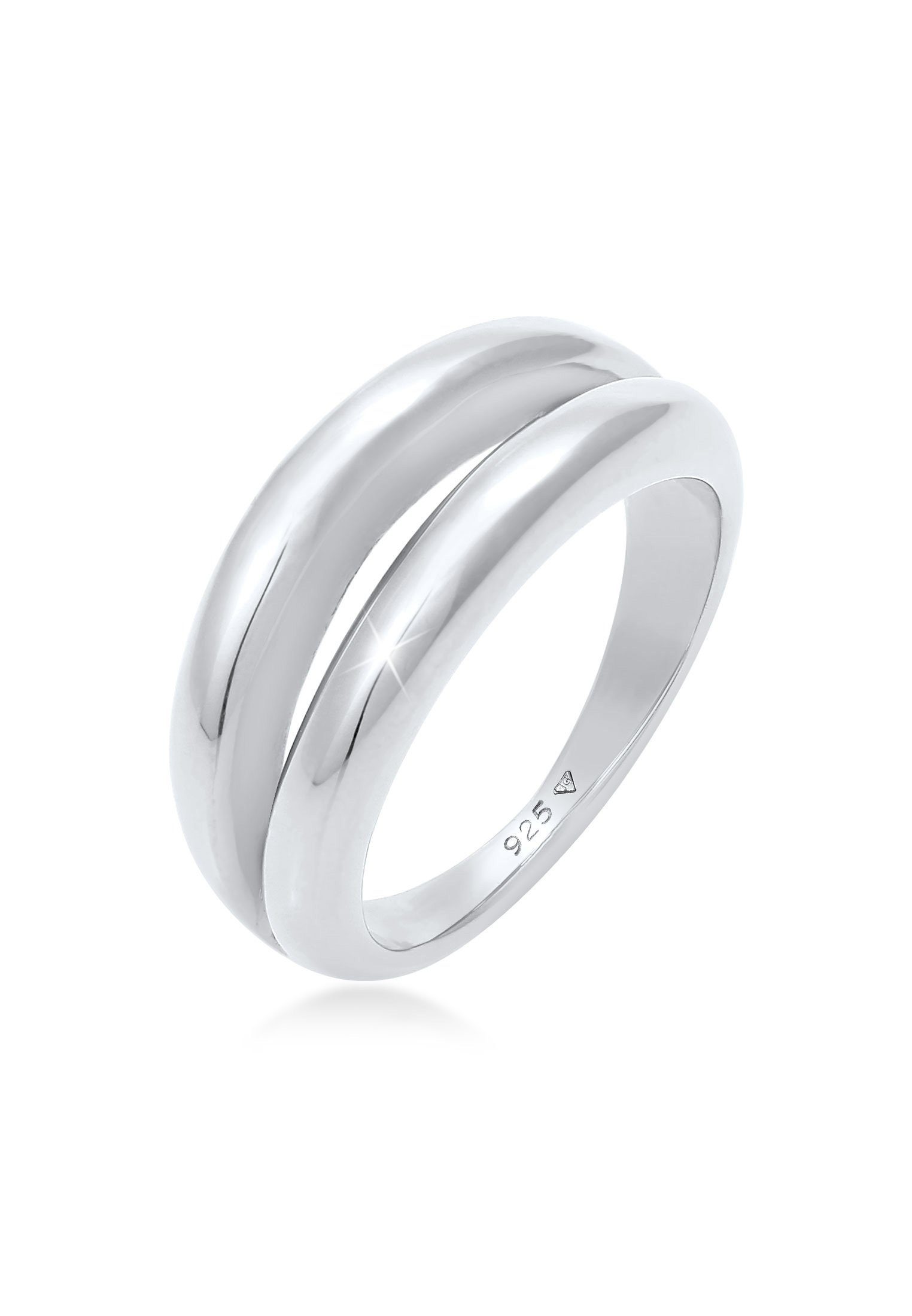 Fingerring Bandring Doppelt Stacking Look Basic 925 Silber