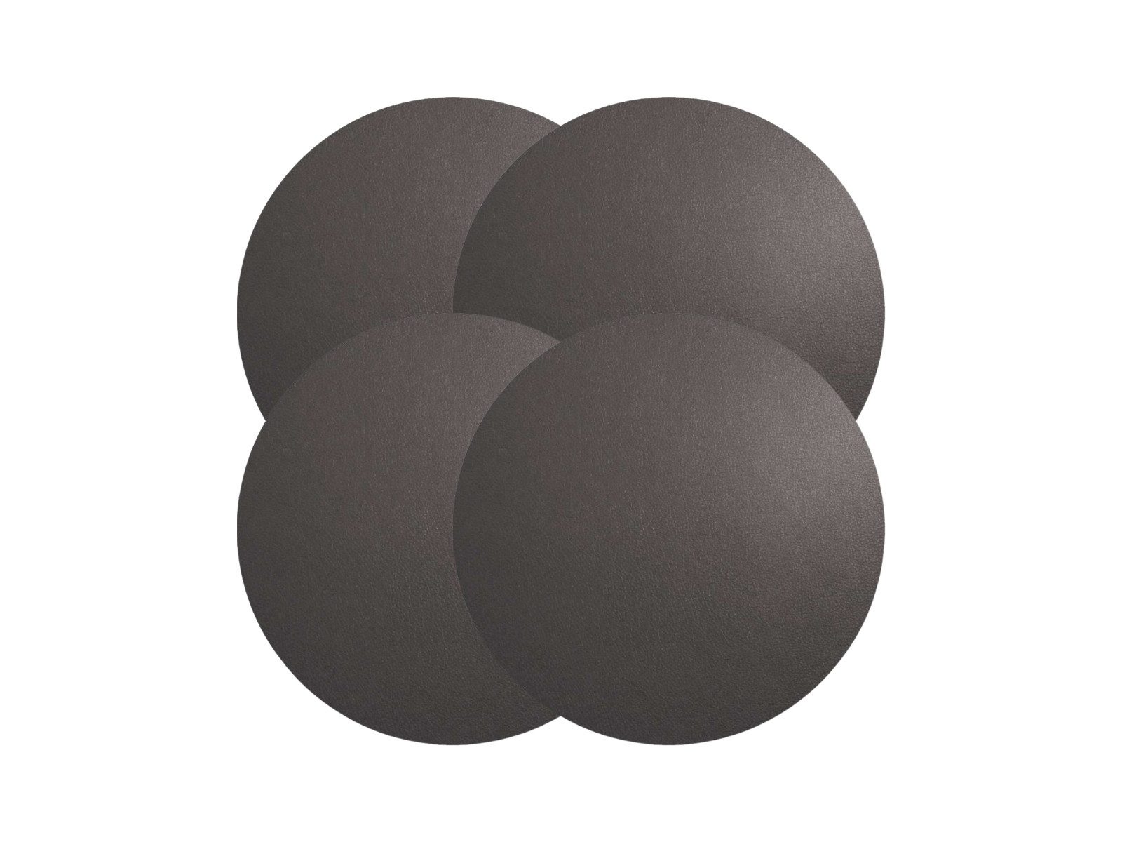 ASA SELECTION Platzset Tischset rund Lederoptik basalt 38cm Set4