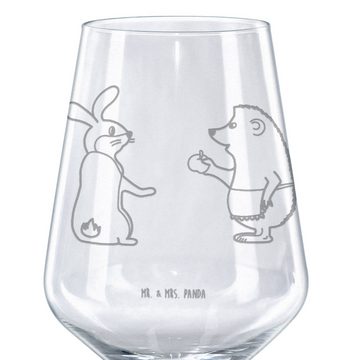 Mr. & Mrs. Panda Rotweinglas Hase Igel - Transparent - Geschenk, Rotweinglas, Weinglas, Spülmaschi, Premium Glas, Unikat durch Gravur