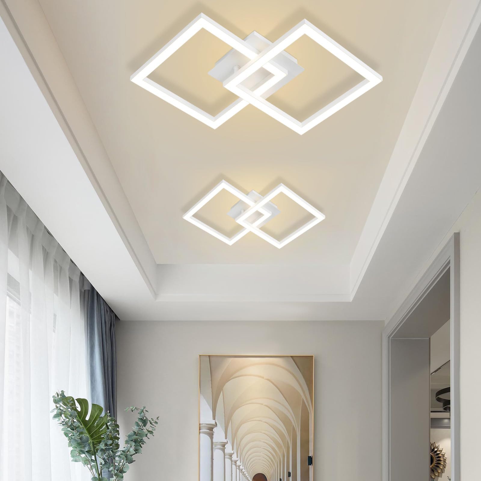 Nettlife LED Deckenleuchte Modern Deckenlampe Wohnzimmerlampe 24W Warmweiss günstig online kaufen