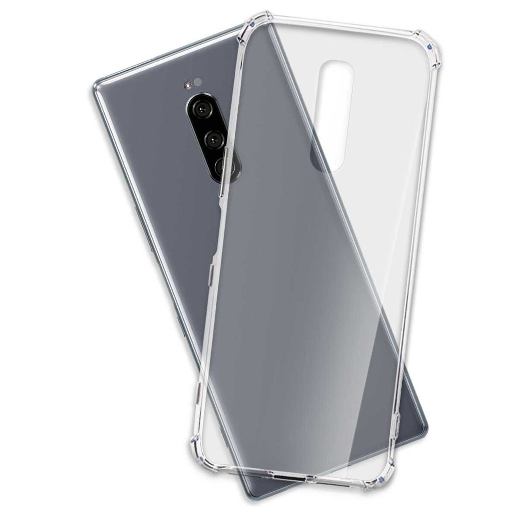mtb more energy Smartphone-Hülle Clear Armor Case für Sony Xperia 1, Transparente TPU Schutzhülle Case Backcover mit Anti-Shock Verstärkung