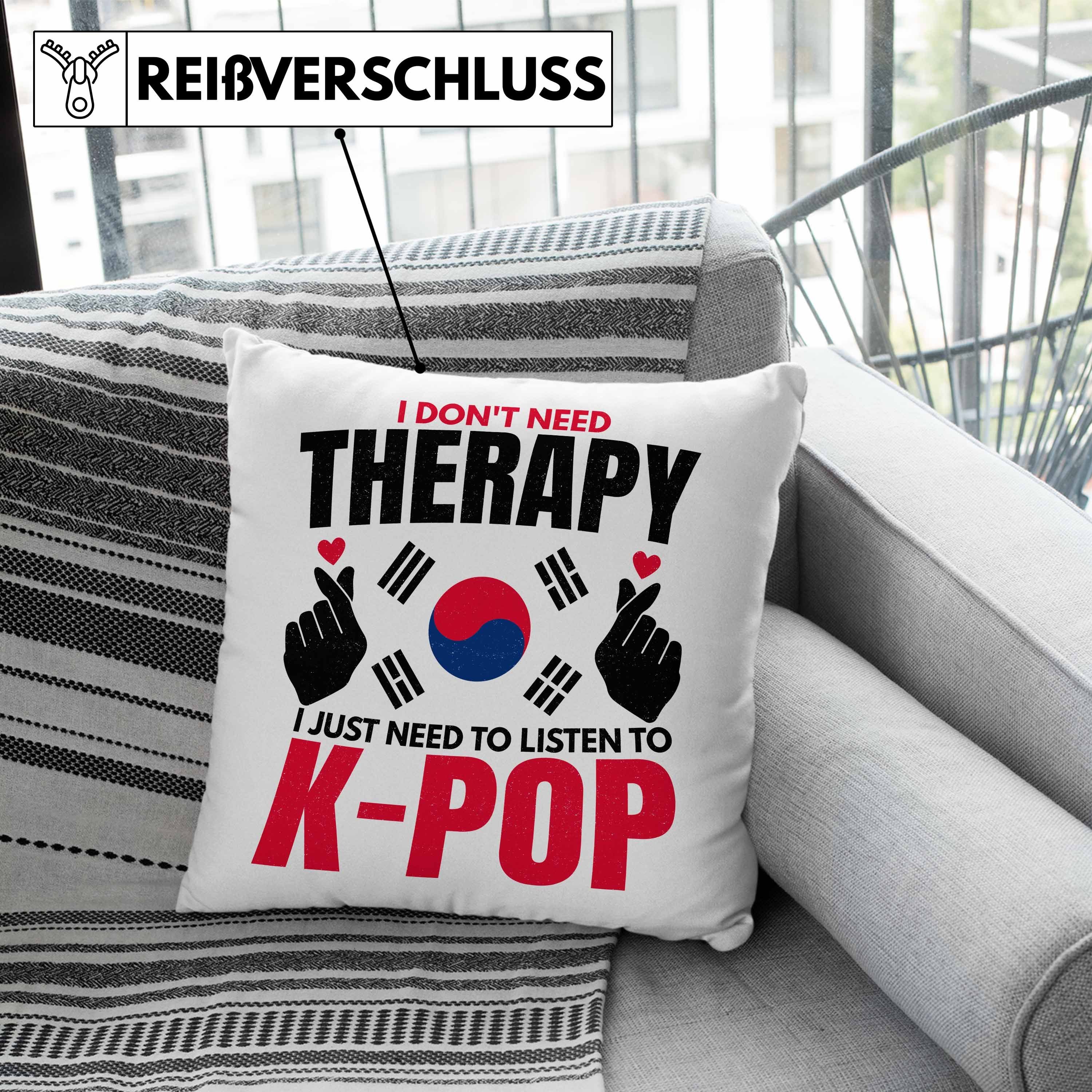 Dekokissen Style Südkorea Füllung Geschenkidee Rosa - mit Geschenk 40x40 Spruch Kpop K-Pop Trendation Trendation Kissen Dekokissen Koreal