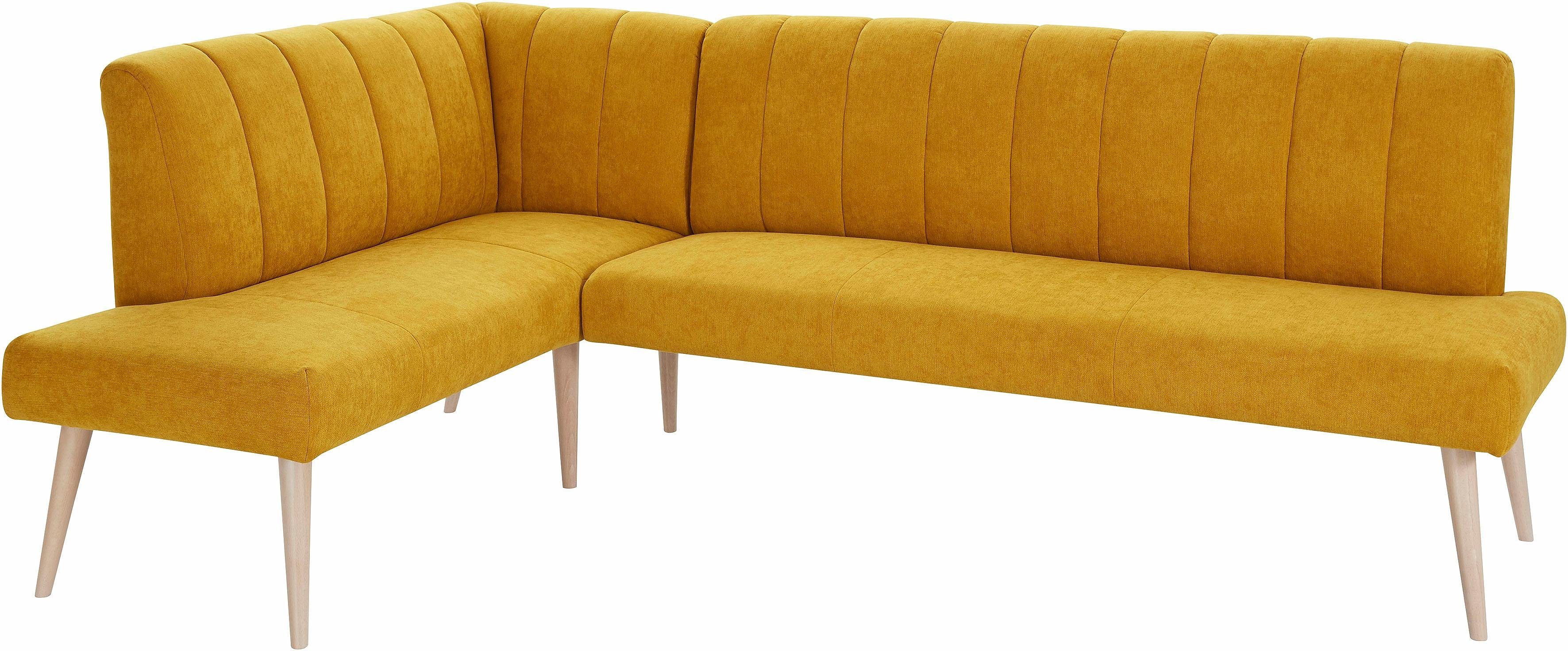 exxpo - sofa fashion Eckbank Costa, moderne Rückensteppung, bequem und elegant, hoher Holzfuß, hochwertig verarbeitet, Frei im Raum stellbar