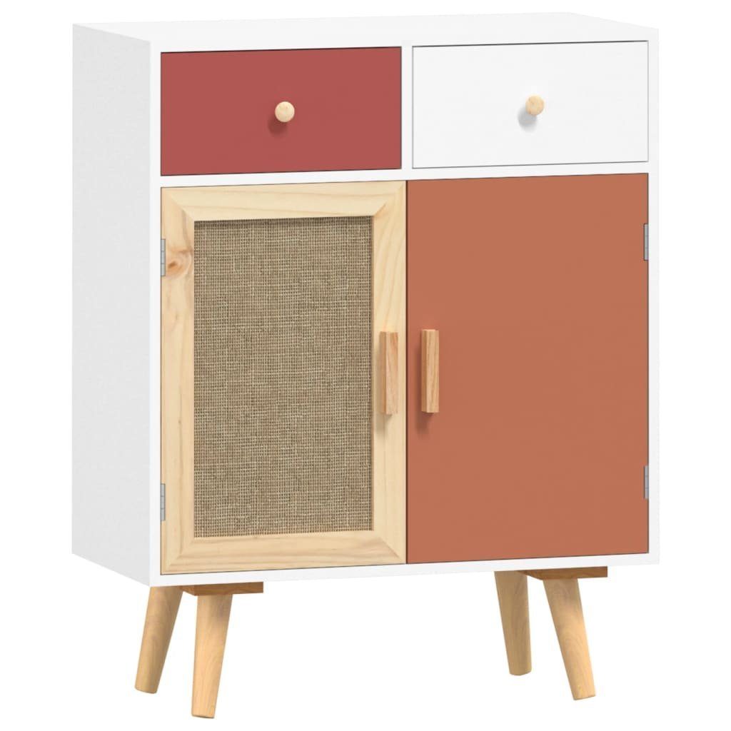 vidaXL Fächerschrank Sideboard mit Schubladen Holzwerkstoff 60x30x75,5 cm Weiß (1-St)