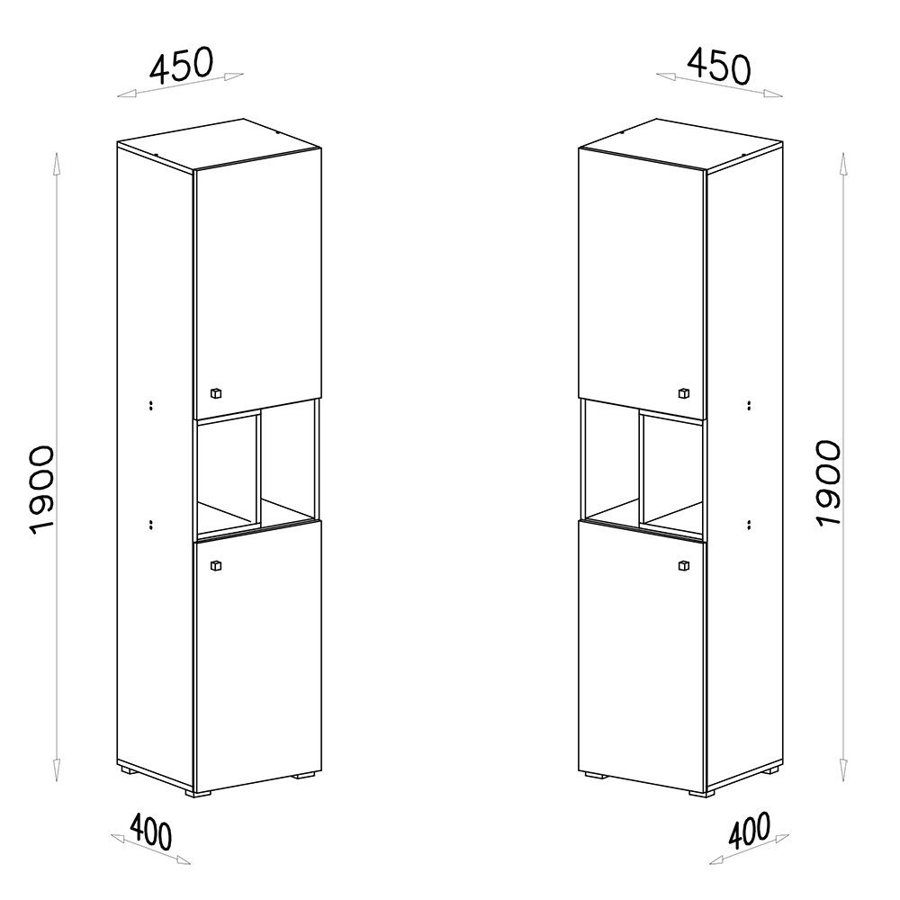Lomadox Regal SEATTLE-133, in Beton/weiß