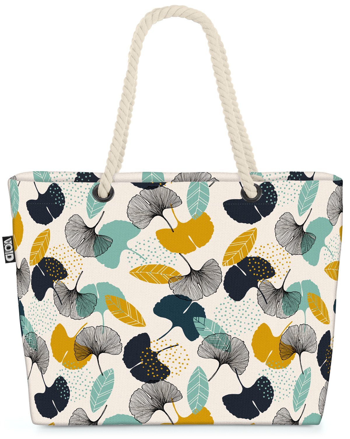 VOID Strandtasche (1-tlg), Buntes Muster Blätter Gingko gingko garten vektor blatt tapete baum t