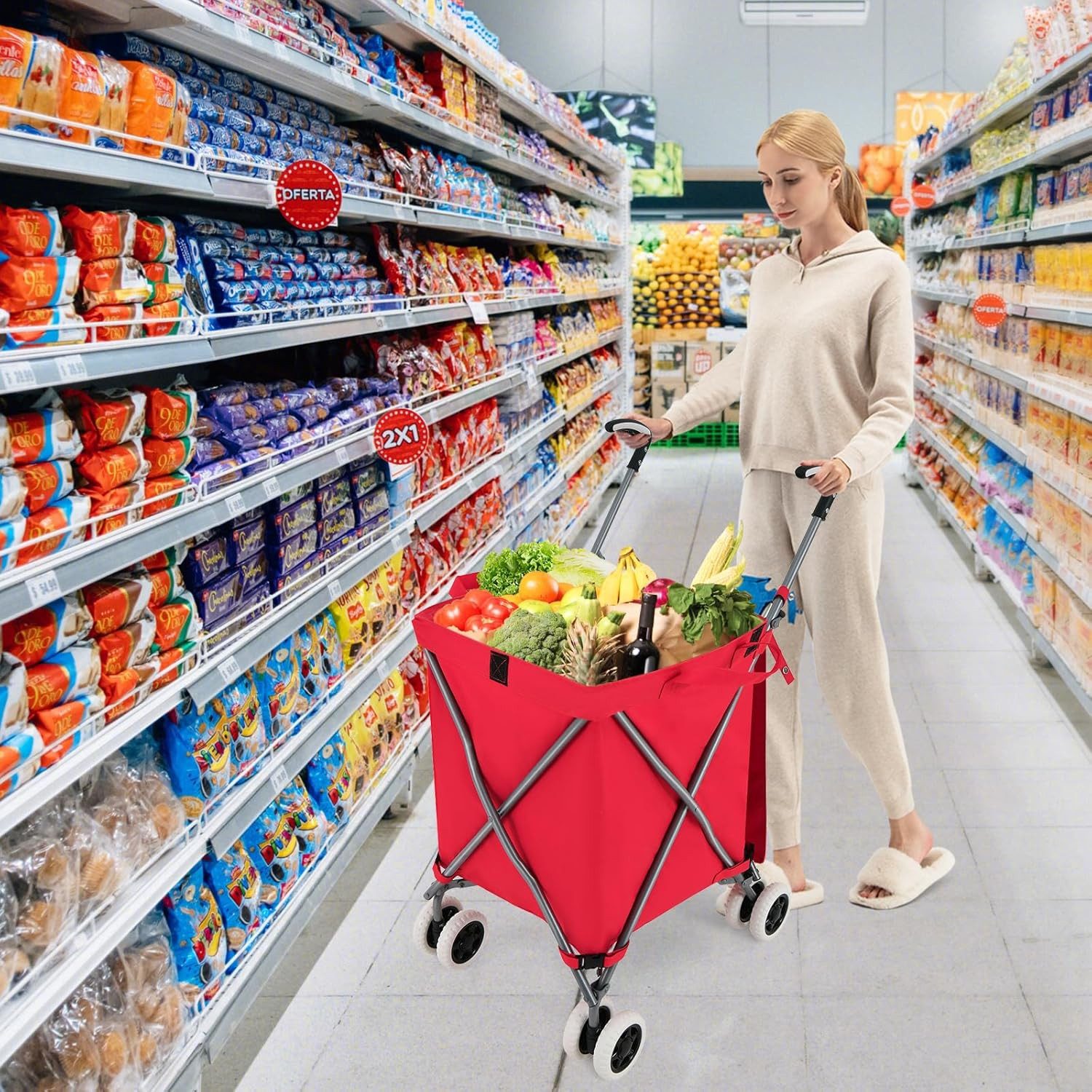 KOMFOTTEU Einkaufstrolley Einkaufswagen, bis zu 90 günstig online kaufen