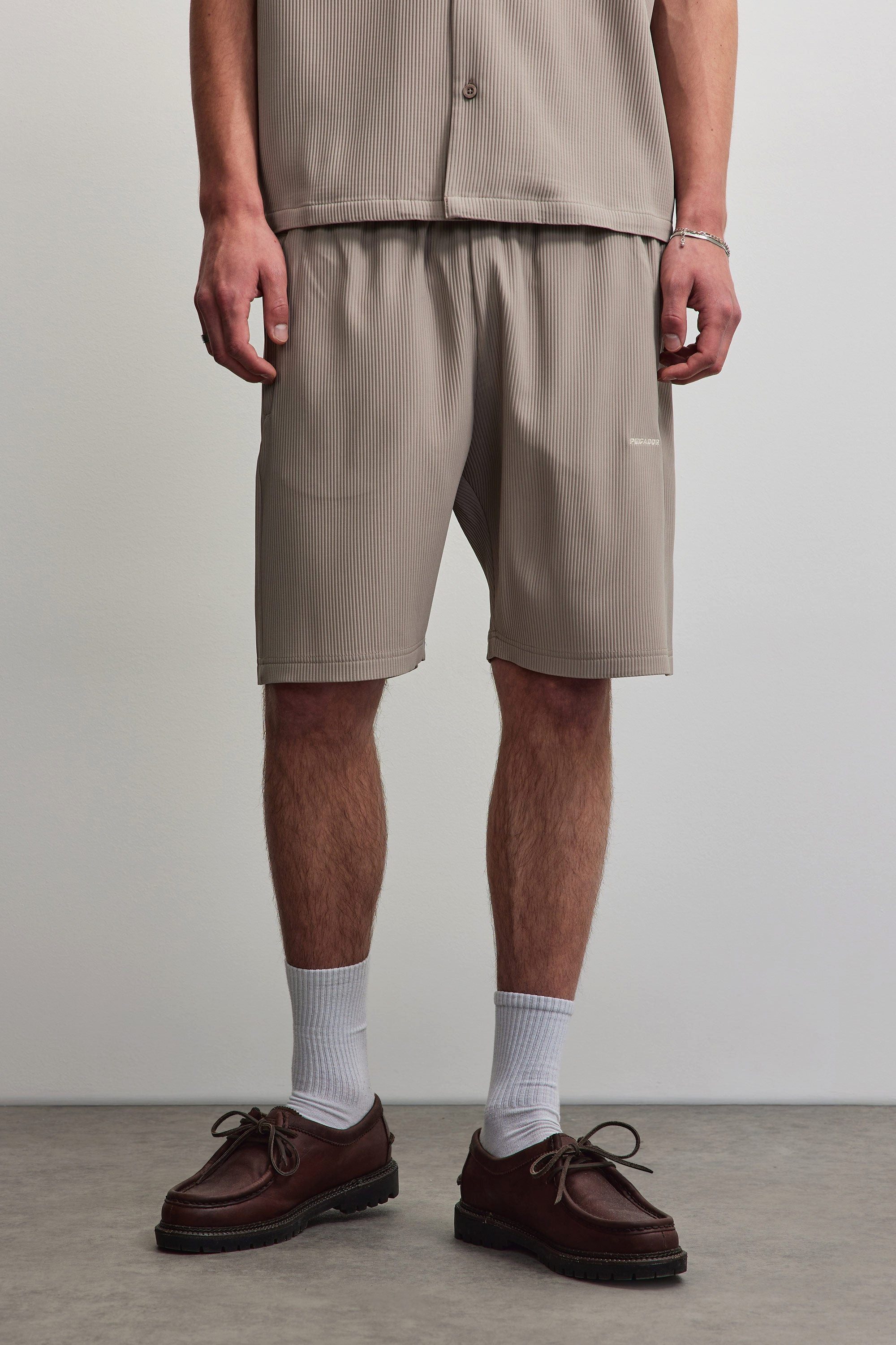 PEGADOR Shorts TROY PLISSEE SHORTS Baumwollmischung, regular fit