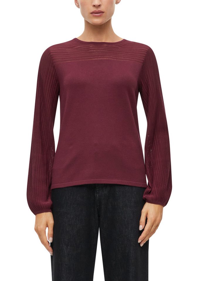 s.Oliver BLACK LABEL Strickpullover mit Rundhals und Struktur-Optik