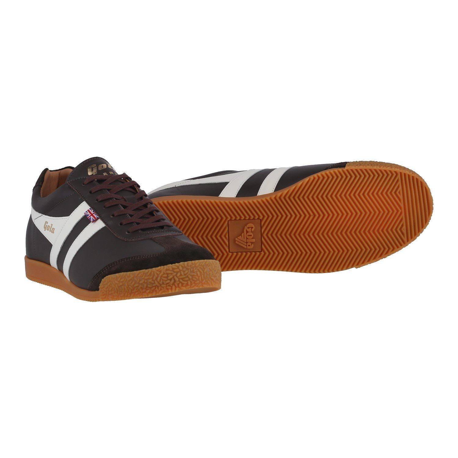 Gola Harrier Elite 2 2025 - Made in England - dunkelbraun/offweiss Herren Sneaker