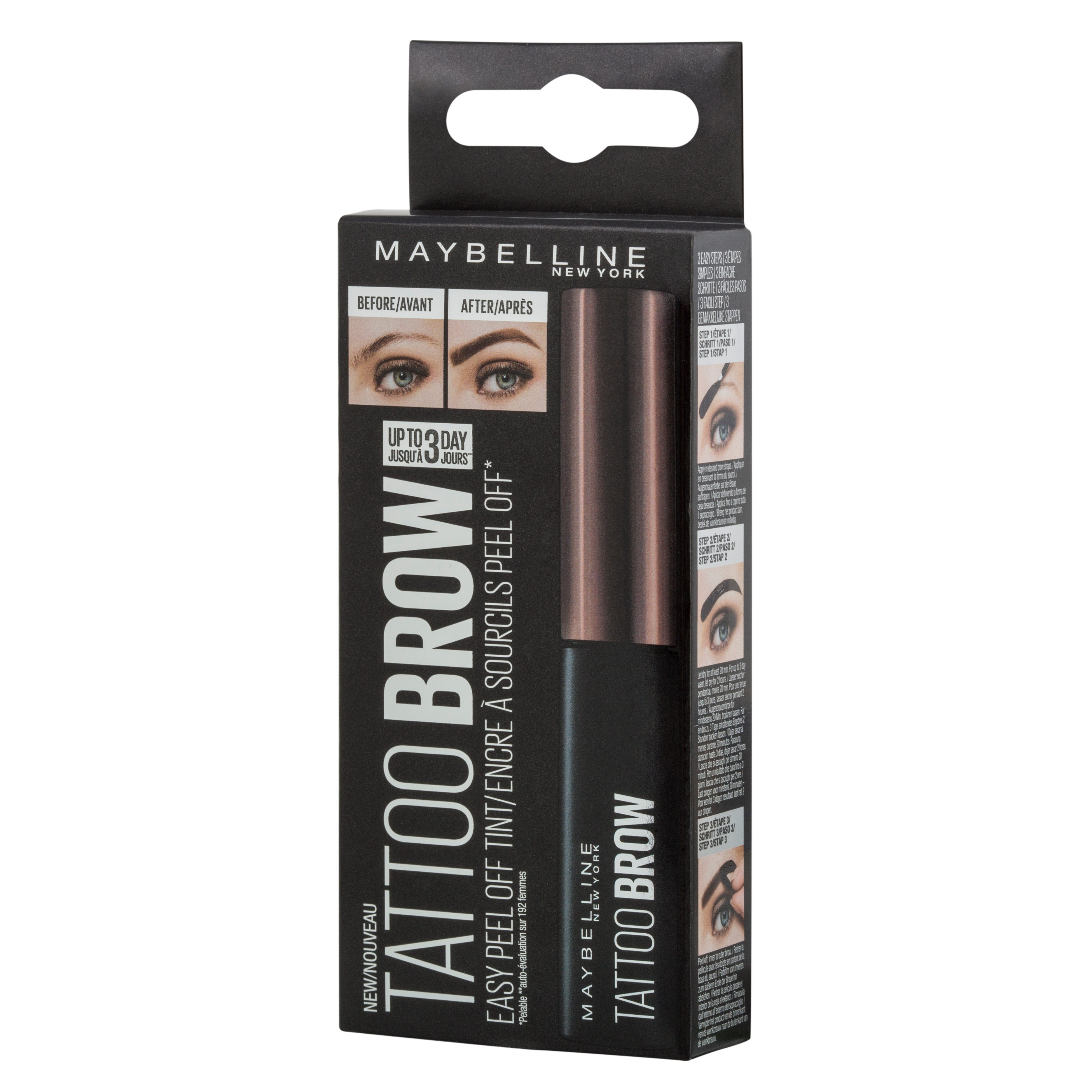 MAYBELLINE NEW YORK Augenbrauen-Gel EYE BROW TATTOO GEL, mit innovativer Peel-off-Formel