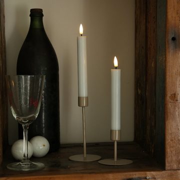 MARELIDA Kerzenhalter Stabkerzenhalter Kerzenständer Tafelkerzenhalter H: 7cm beige (1 St)