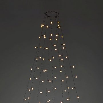 KONSTSMIDE LED-Baummantel Weihnachtsdeko aussen, Christbaumschmuck, Ring Ø 11, mit Globes, 8 Stränge à 30 Dioden, vormontiert, 240 Dioden