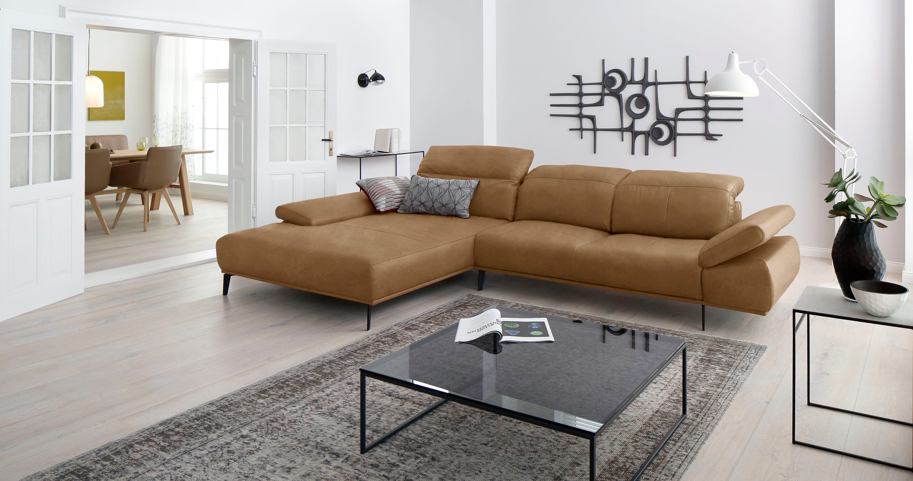 W.SCHILLIG Ecksofa levi, inklusive Kopfstützenverstellung & Seitenteilverstellung, Breite 344cm