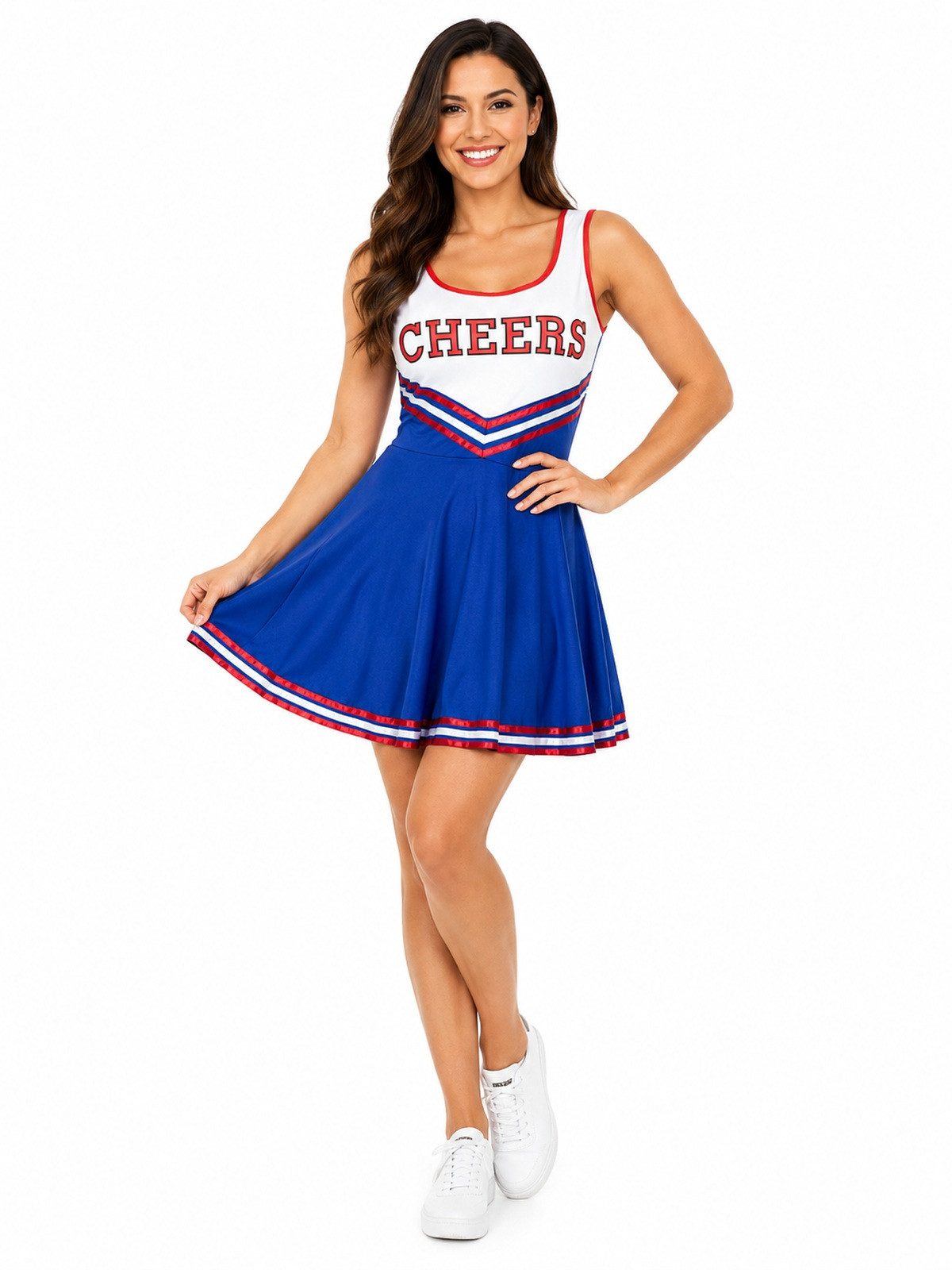 Funny Fashion Kostüm USA Cheerleader Kostüm für Damen, Kleid