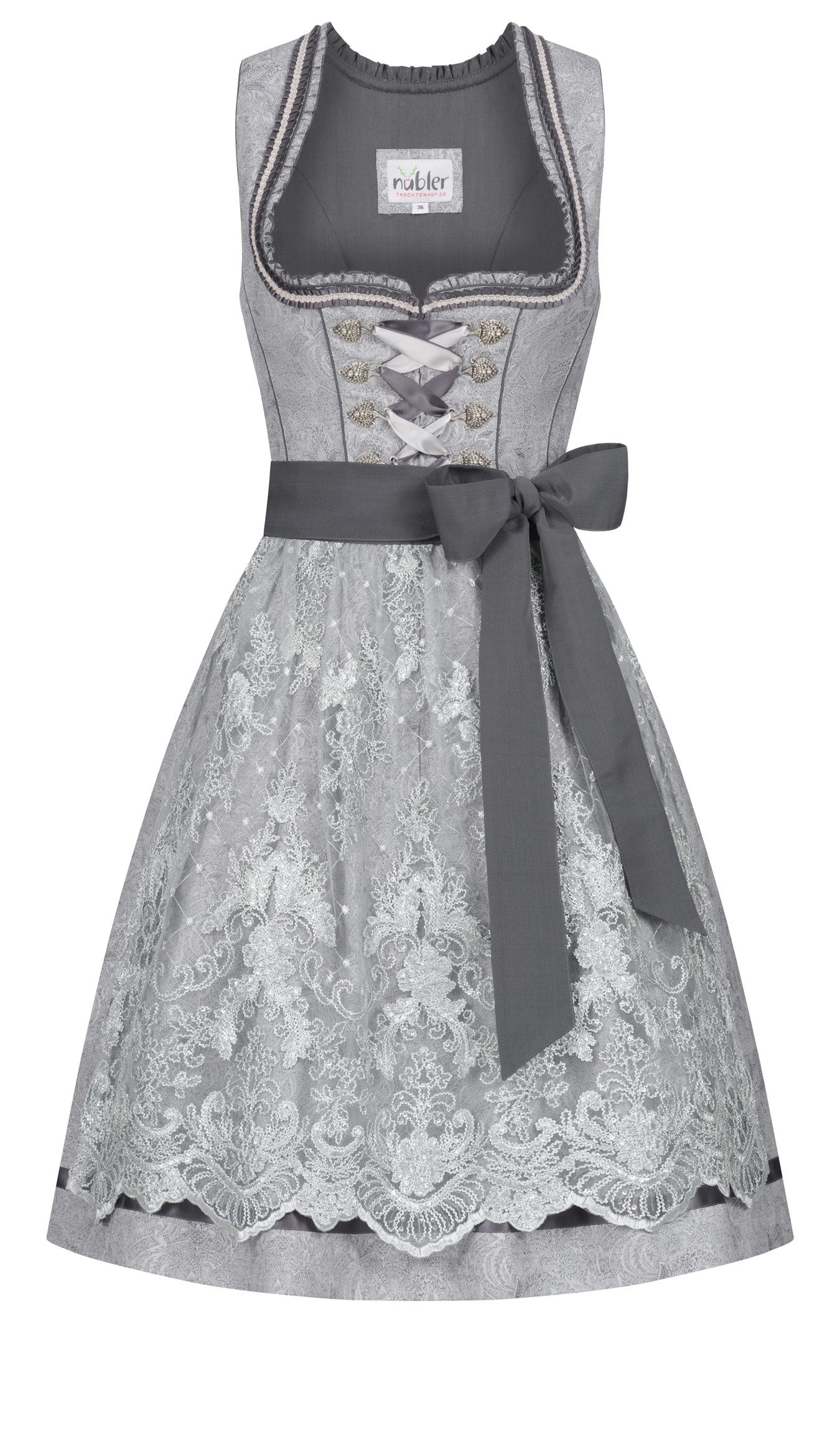 Nübler Dirndl Mini Dirndl Gerti in Silber von Nübler günstig online kaufen