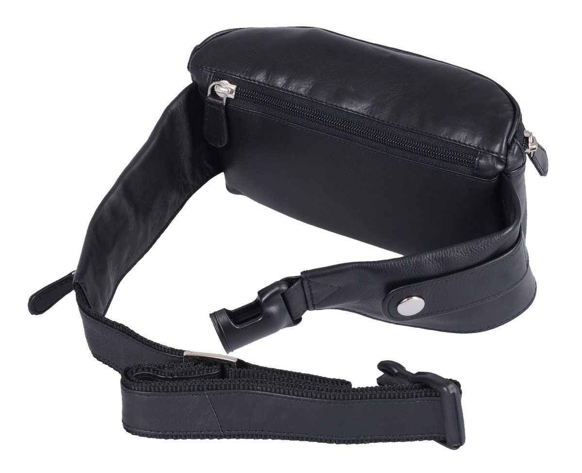 GlücksNugget Gürteltasche schwarze Ledergürteltasche