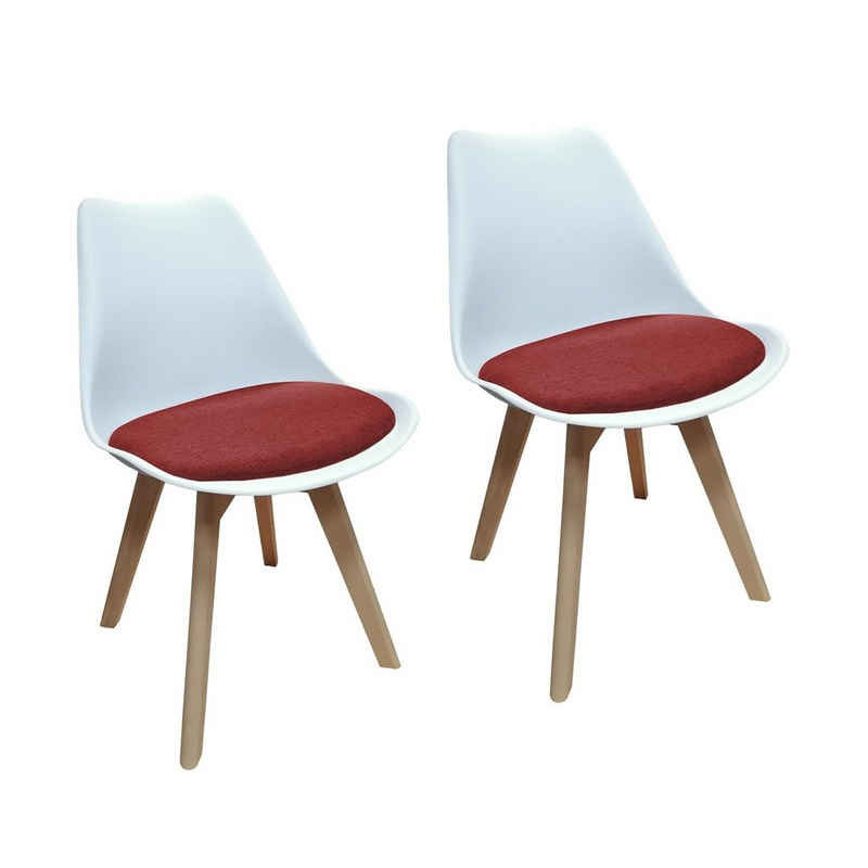 HTI-Living Esszimmerstuhl Stuhl Atlanta Webstoff 2er-Set (Set, 2 St), Esszimmerstuhl Kunststoffschale Webstoffbezug Holzfüße