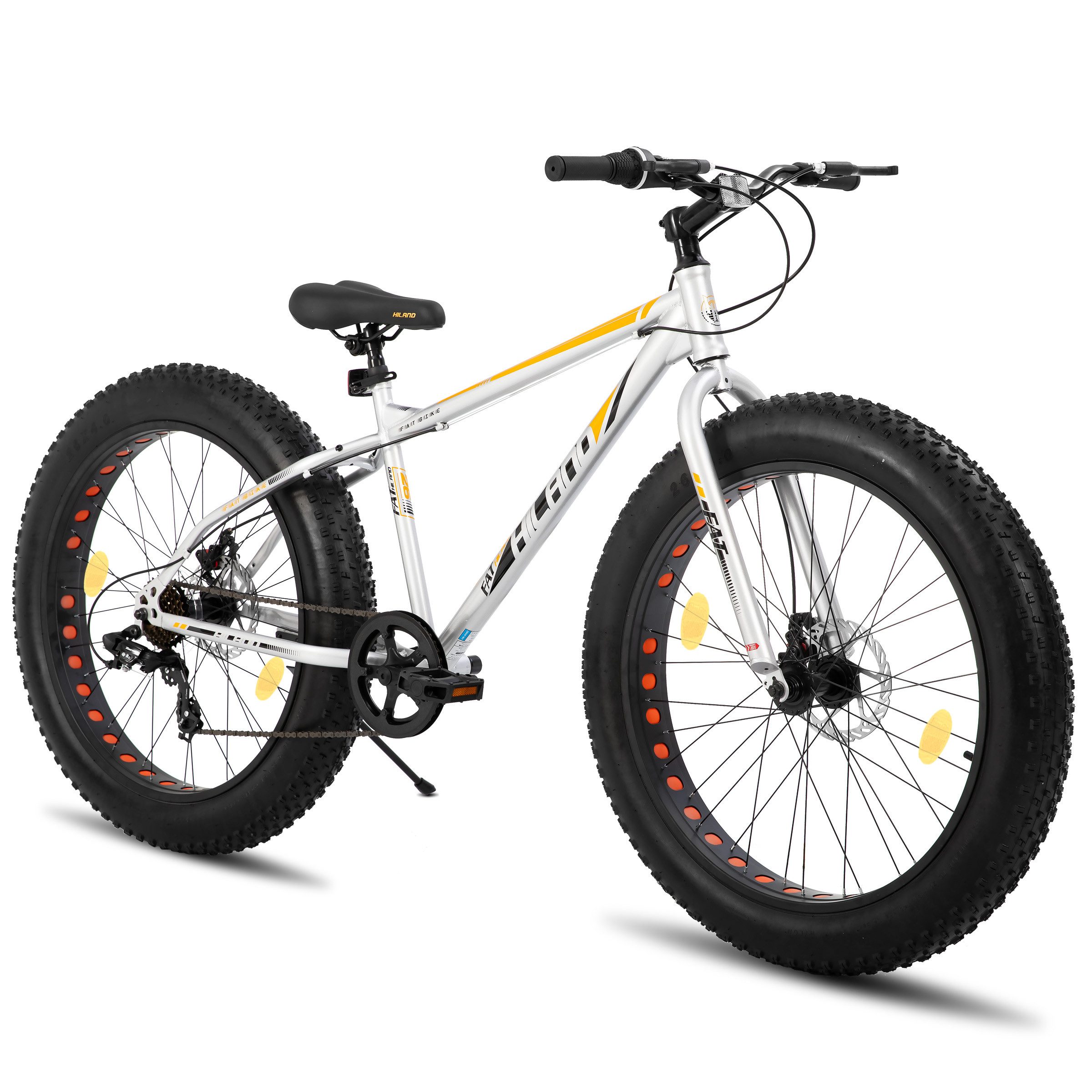 HILAND Fatbike 20 24 26 Zoll Kinder Fat Tire Fahrrad für Jungen Mädchen, Kinderfahrrad 7-Gang, Doppel scheibenbremse Kinder Mountainbike