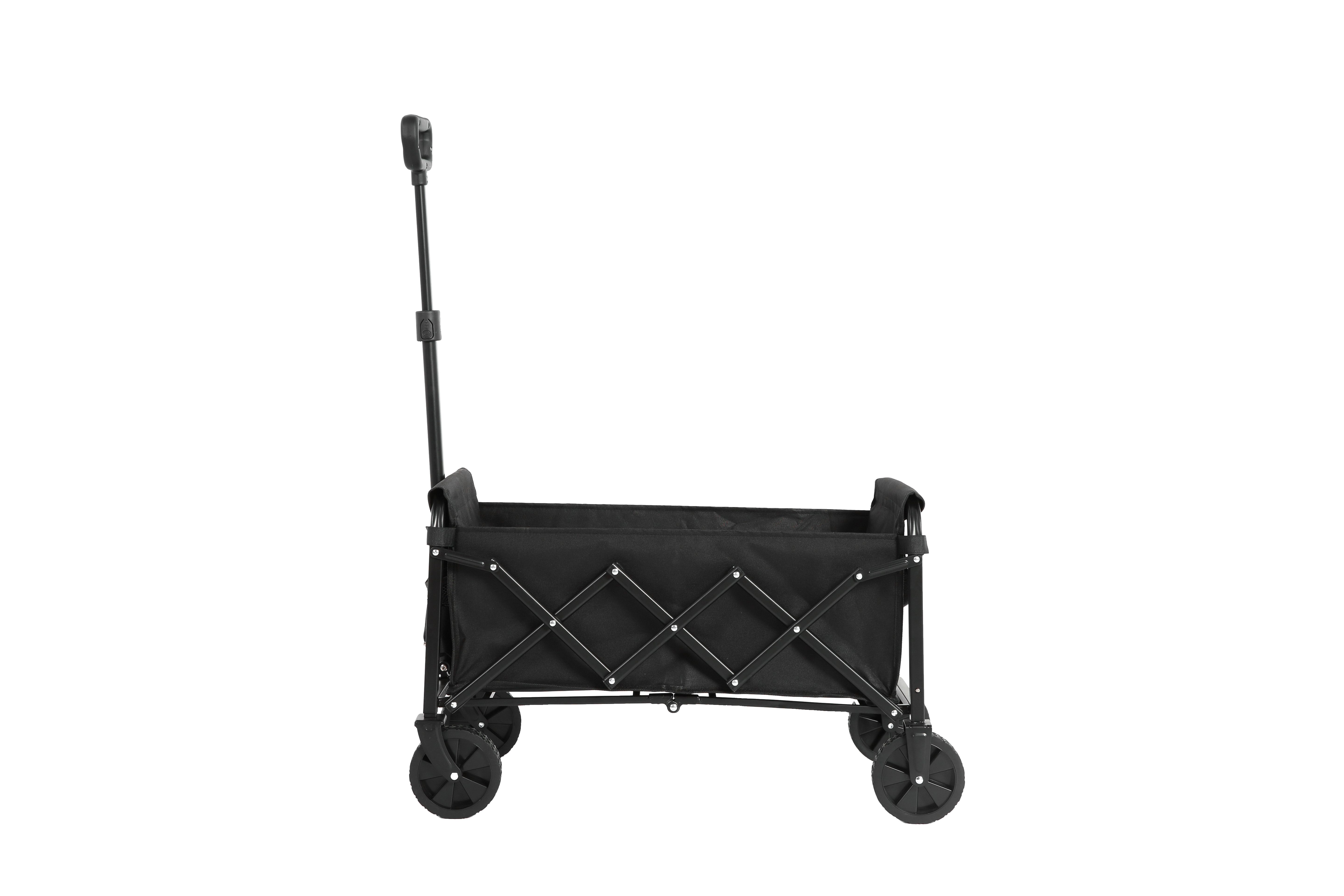 LVHOM Bollerwagen 66x41x44.5cm(LxBxH), 70 L, 60 kg Tragfähigkeit (faltbares Transportgerät mit zwei Netztaschen, All-Terrain-Rädern, Robuster Stahlrahmen, abnehmbare Räder & Stoff für einfache Reinigung und platzsparende Lagerung; Schnelle Auf-/Zu-Faltung, Automatischer Griff mit Selbstrückstellung zur Vermeidung von Unfällen), Ideal bei Camping, Stadtpark-BBQs, Einkäufen, Paketabholung, Angeln