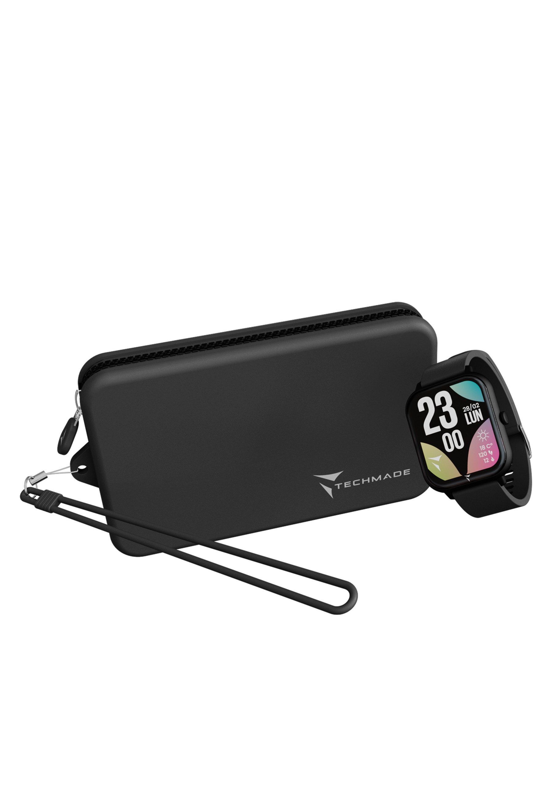 Techmade Smart Watch Glow Black Smartwatch (TechS) Set